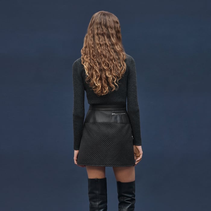 Gris Nuit Quilted Skirt