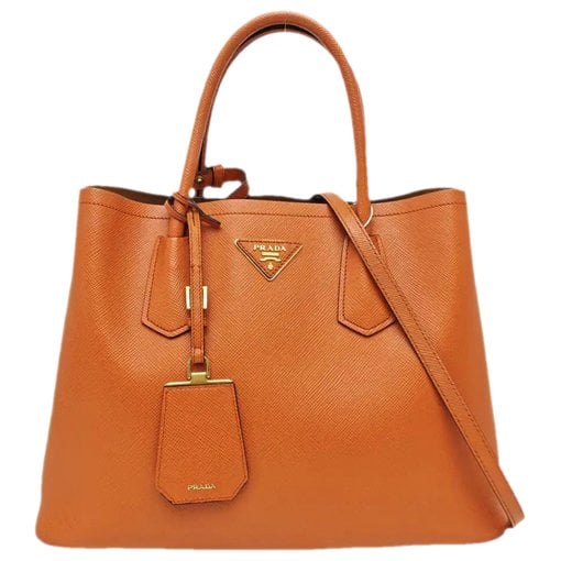 Double leather handbag
