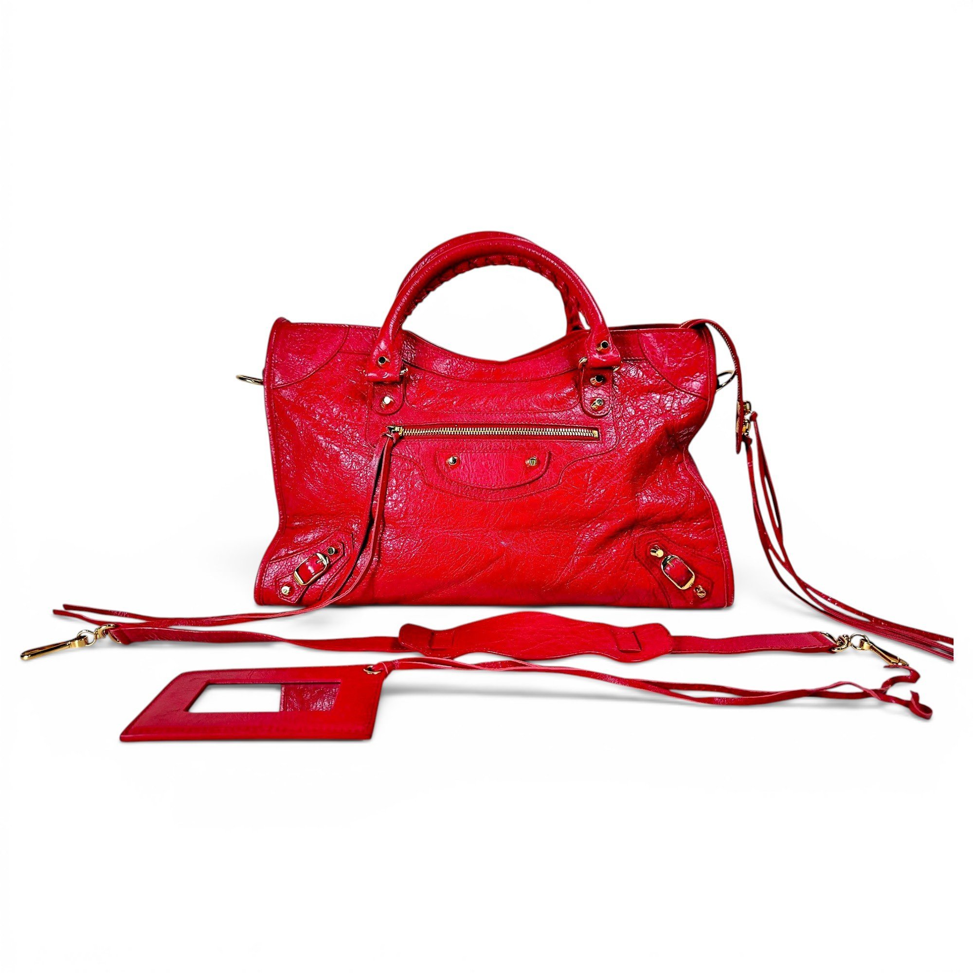 City leather handbag