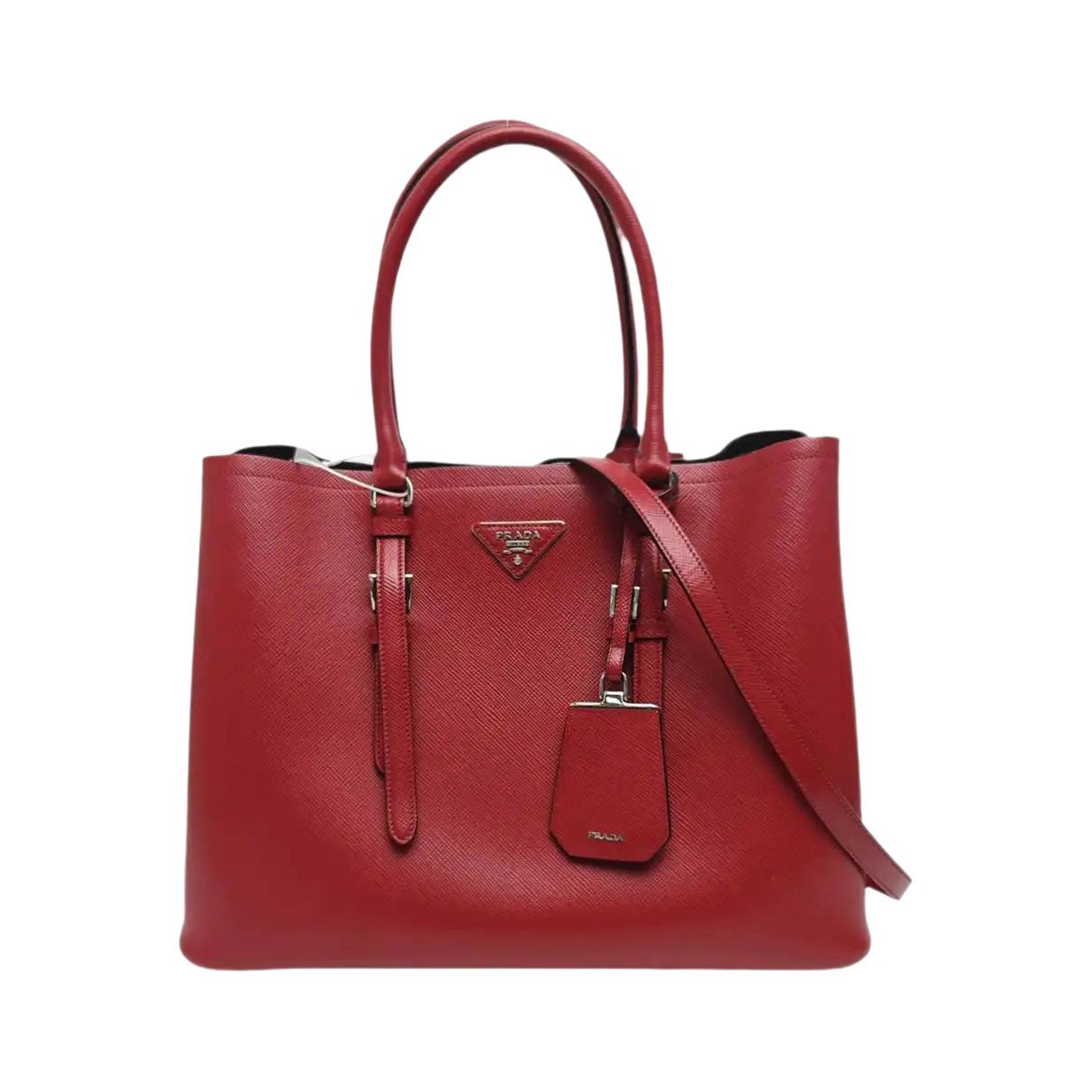 Double leather handbag