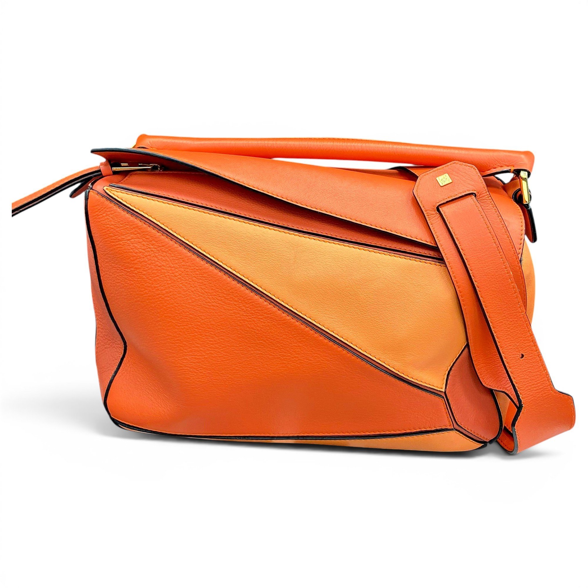 Puzzle leather handbag
