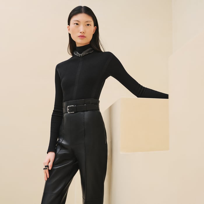 Noir Cashmere Long-sleeve Sweater