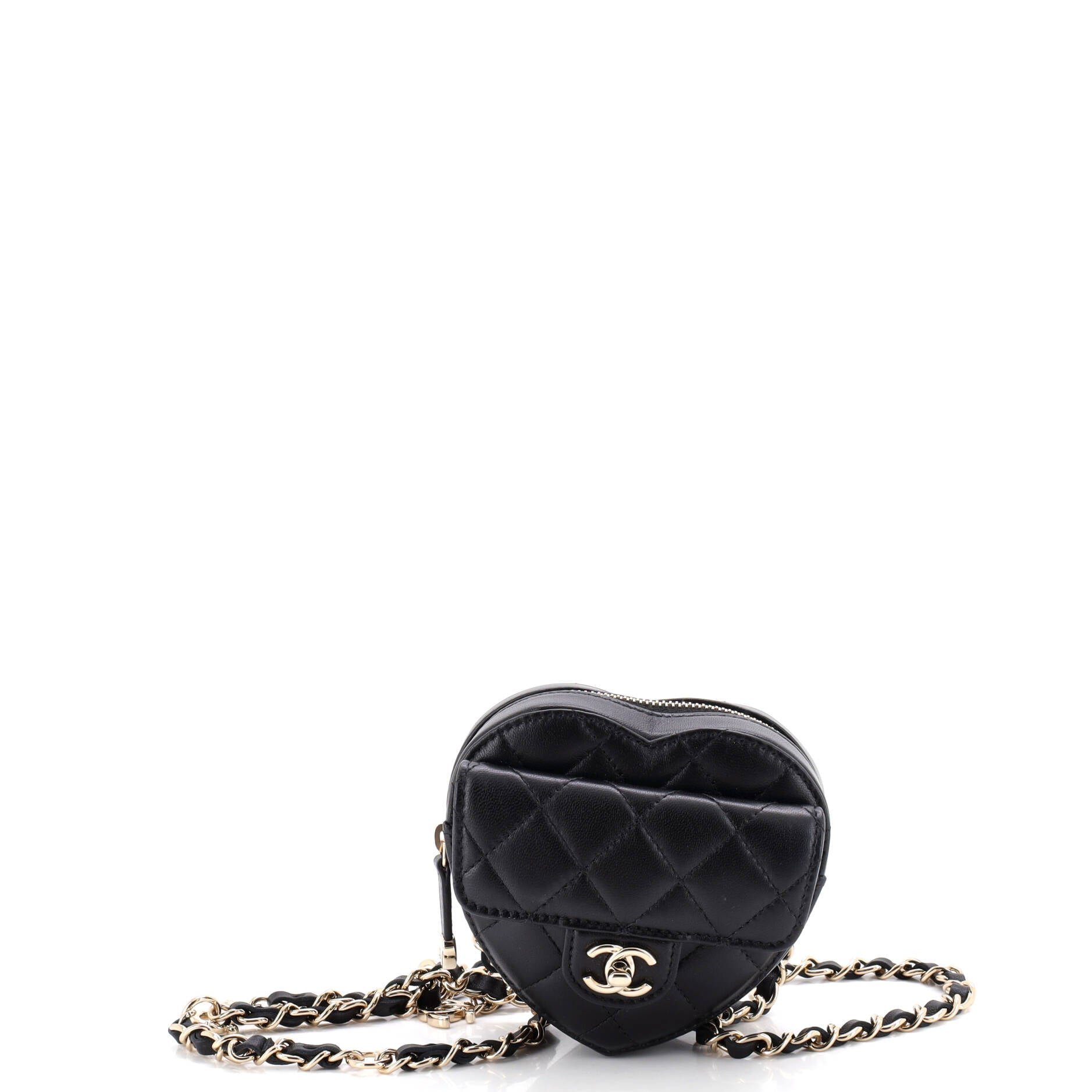 CC in Love Heart Belt Bag Quilted Lambskin