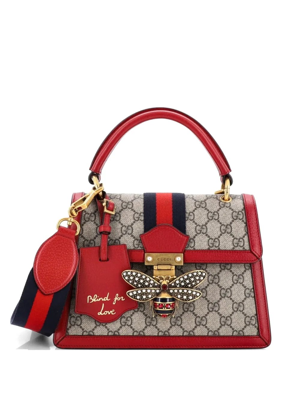 Queen Margaret Top Handle Bag GG Coated Canvas with Leather Small satchel