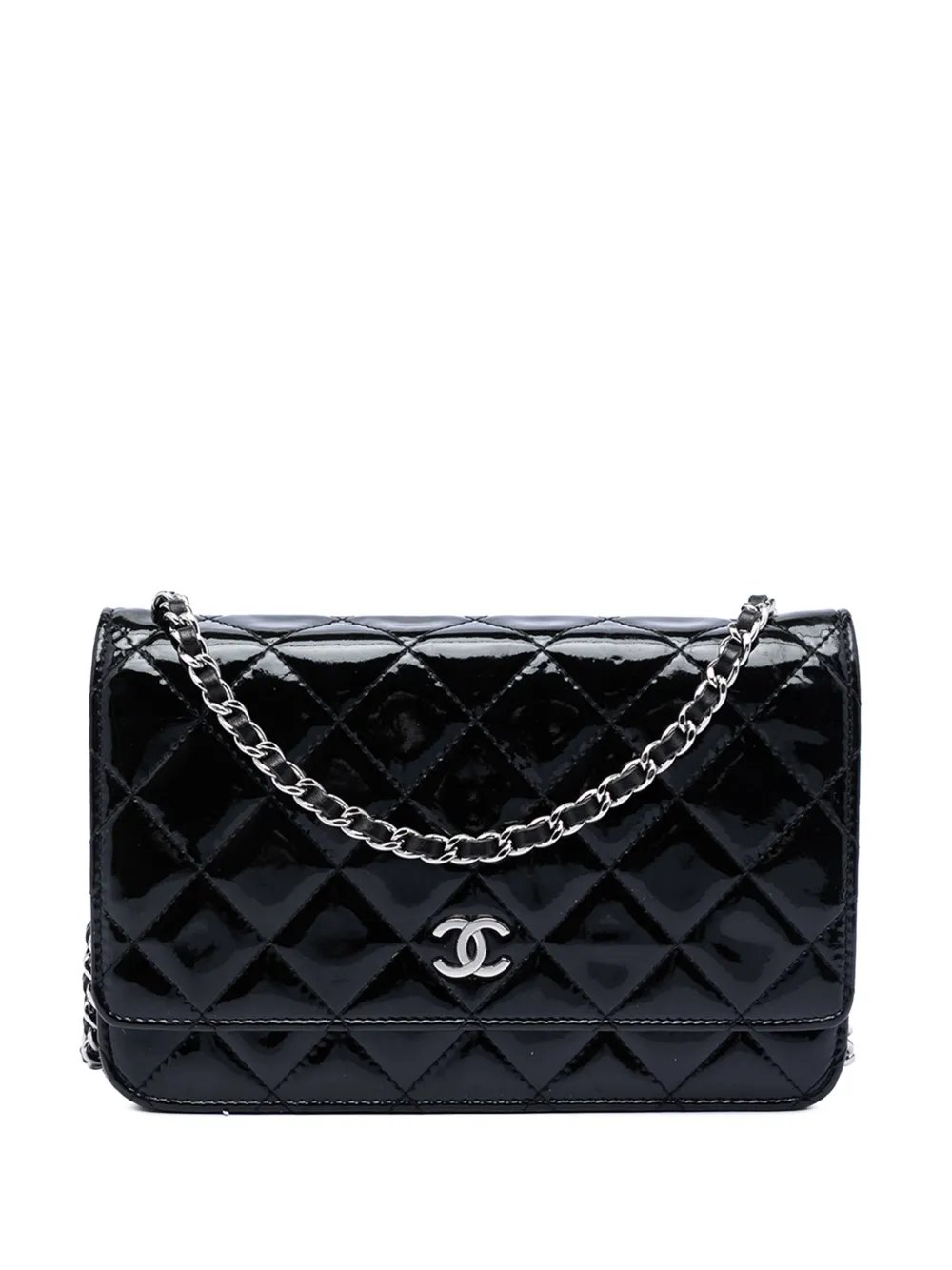 2010-2011 CC Quilted Patent Wallet On Chain crossbody bag
