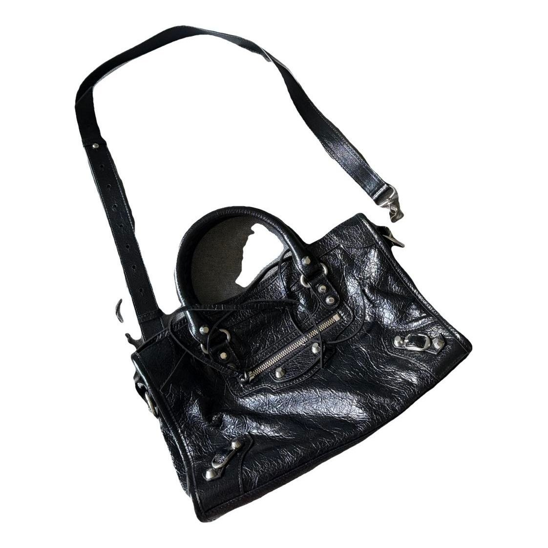 City leather handbag