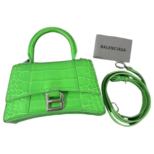 Hourglass leather handbag