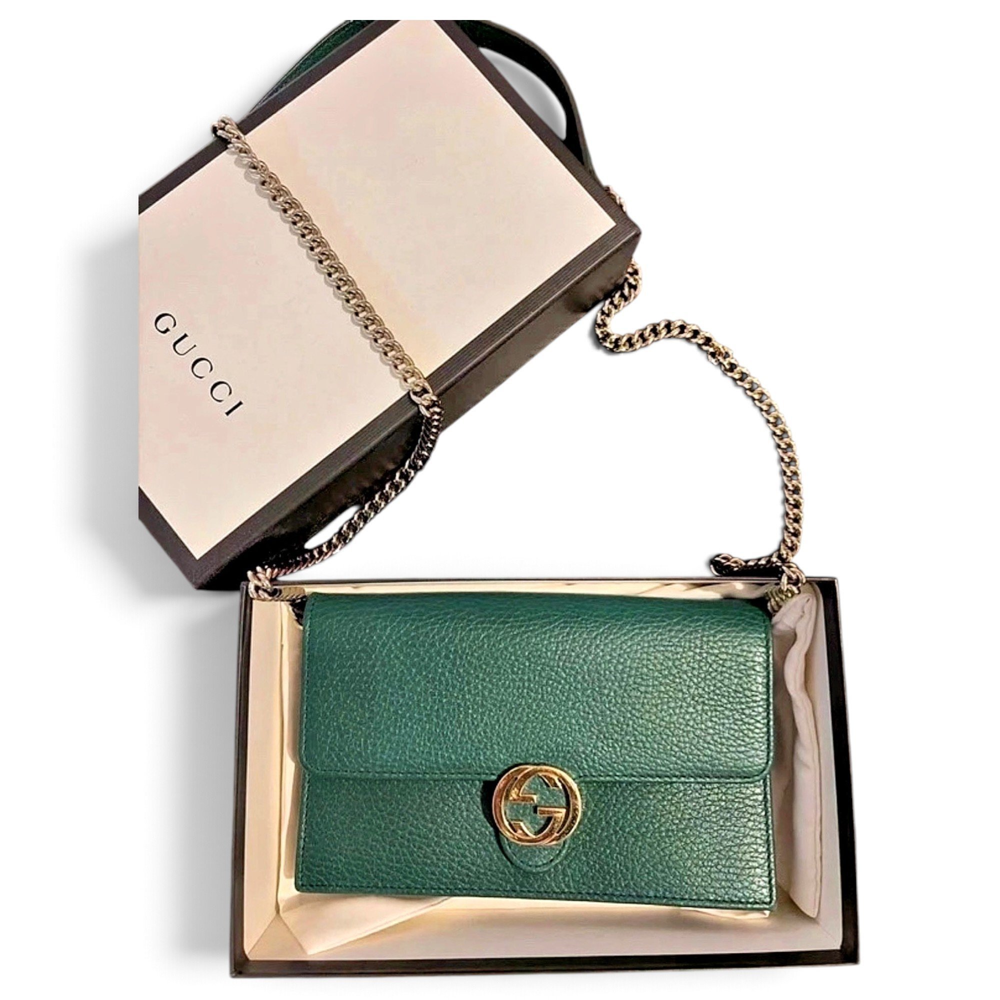 Interlocking leather crossbody bag