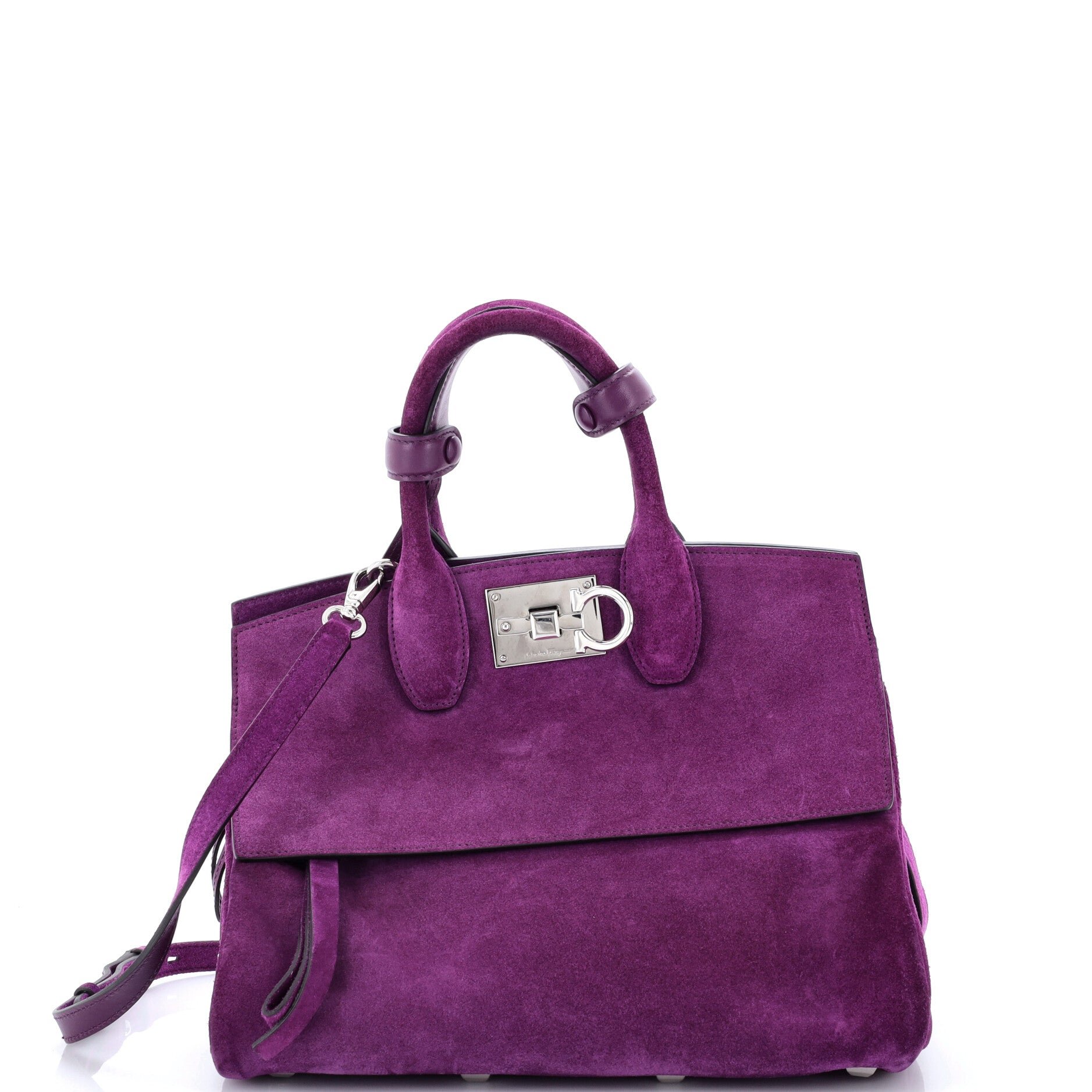 Ferragamo Studio Satchel Suede Small
