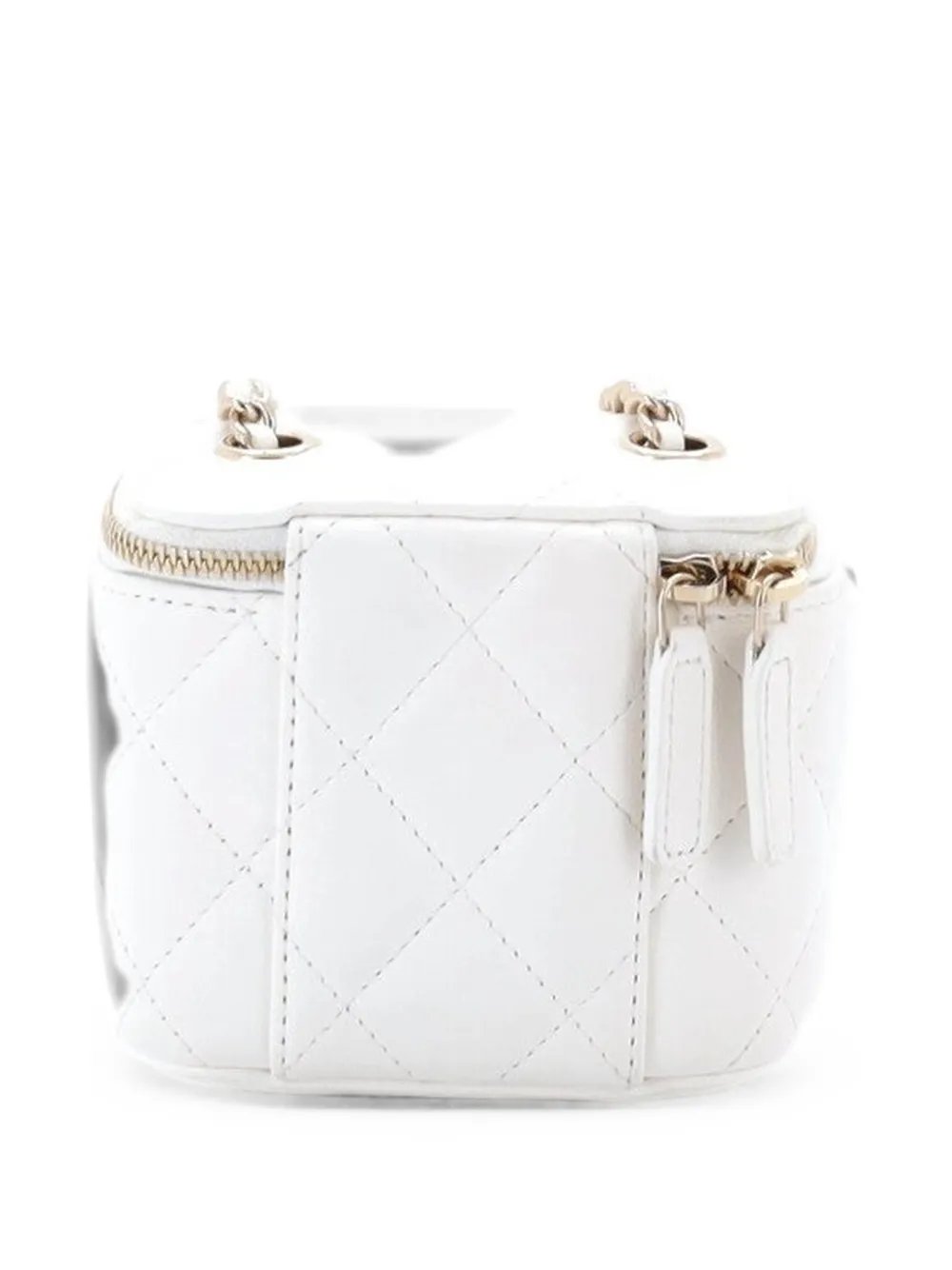 Camellia Bow Vanity Case with Chain Quilted Lambskin Mini crossbody bag