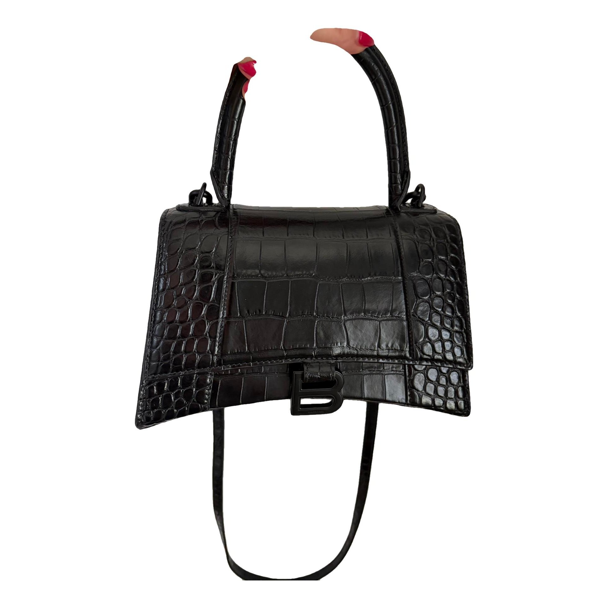 Hourglass leather handbag