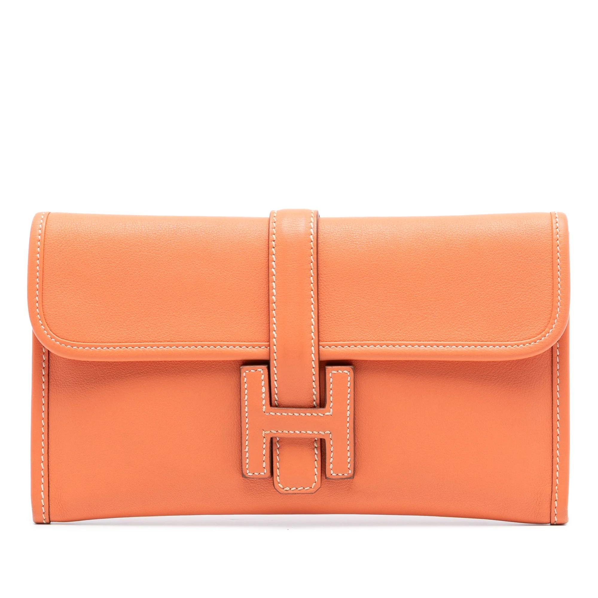 Hermes Jigé Duo Handbag Orange Swift Leather
