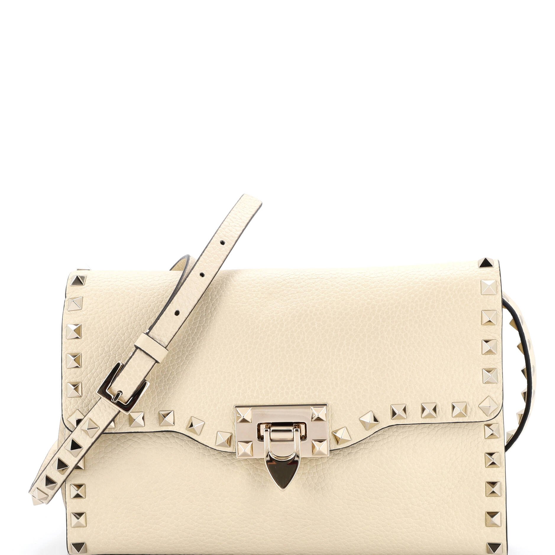 Valentino Garavani Rockstud Flip Lock Flap Bag Leather Medium