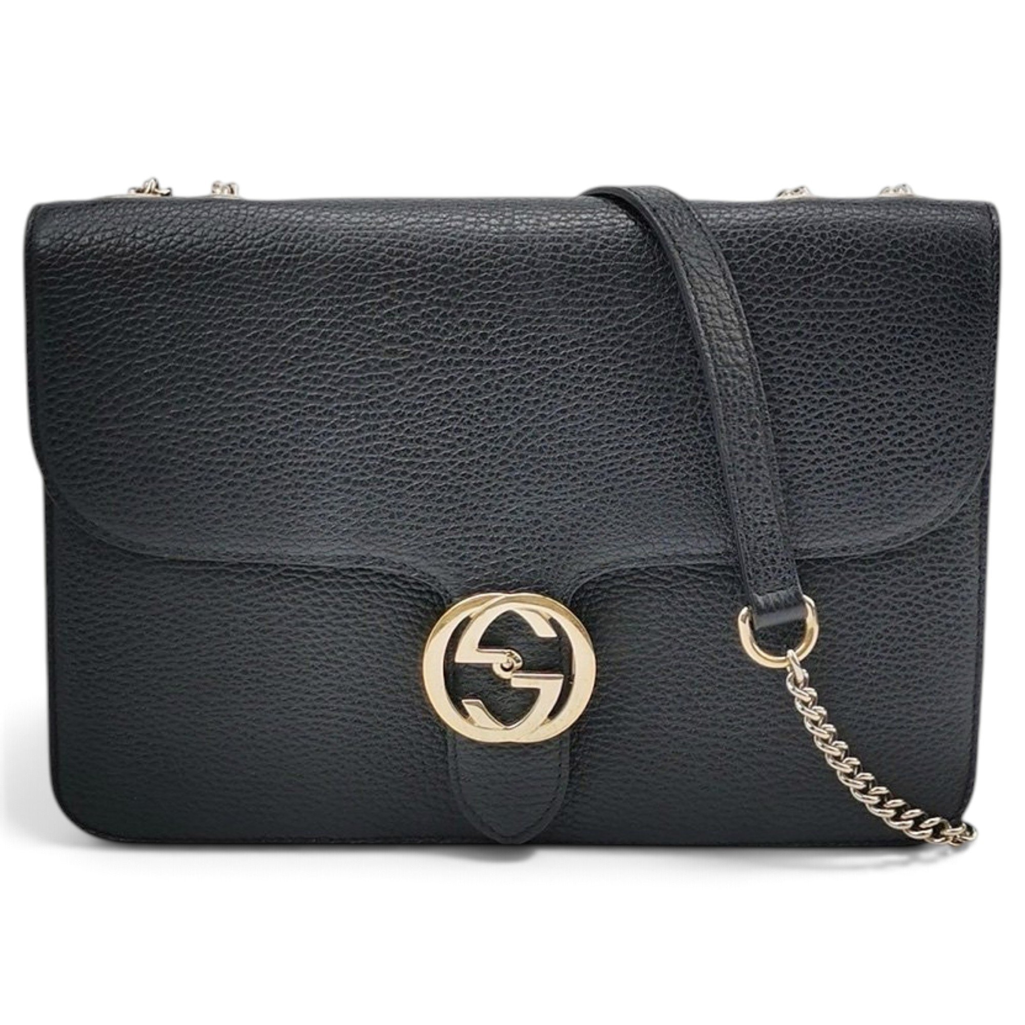 Interlocking leather handbag