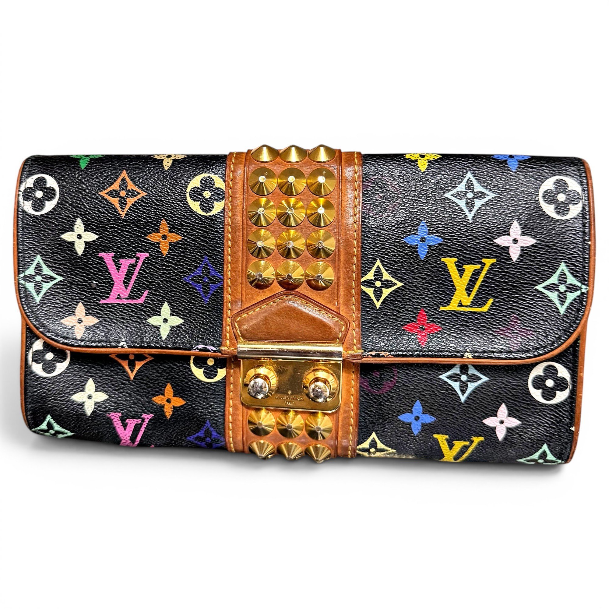 Leather clutch bag
