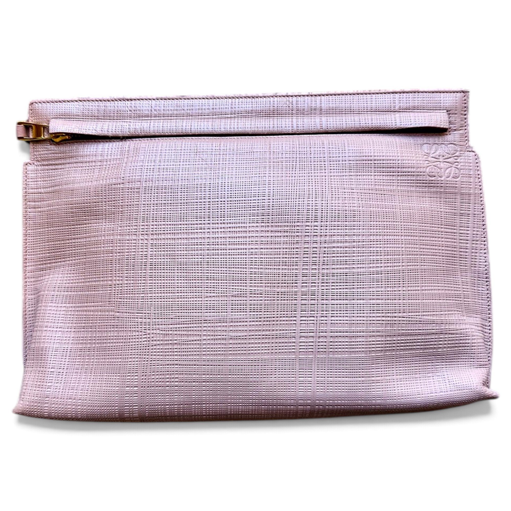 T Pouch leather clutch bag