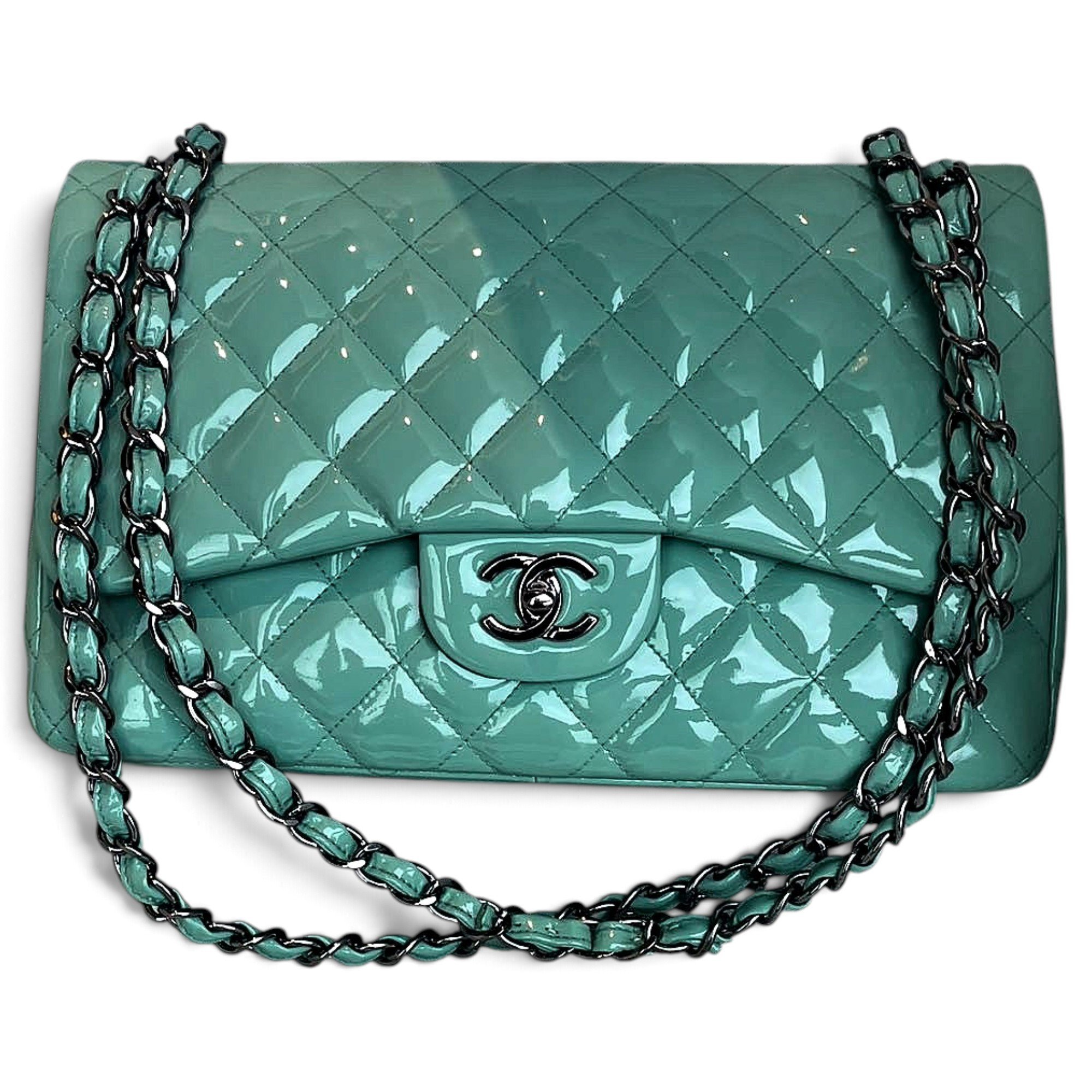Patent leather handbag