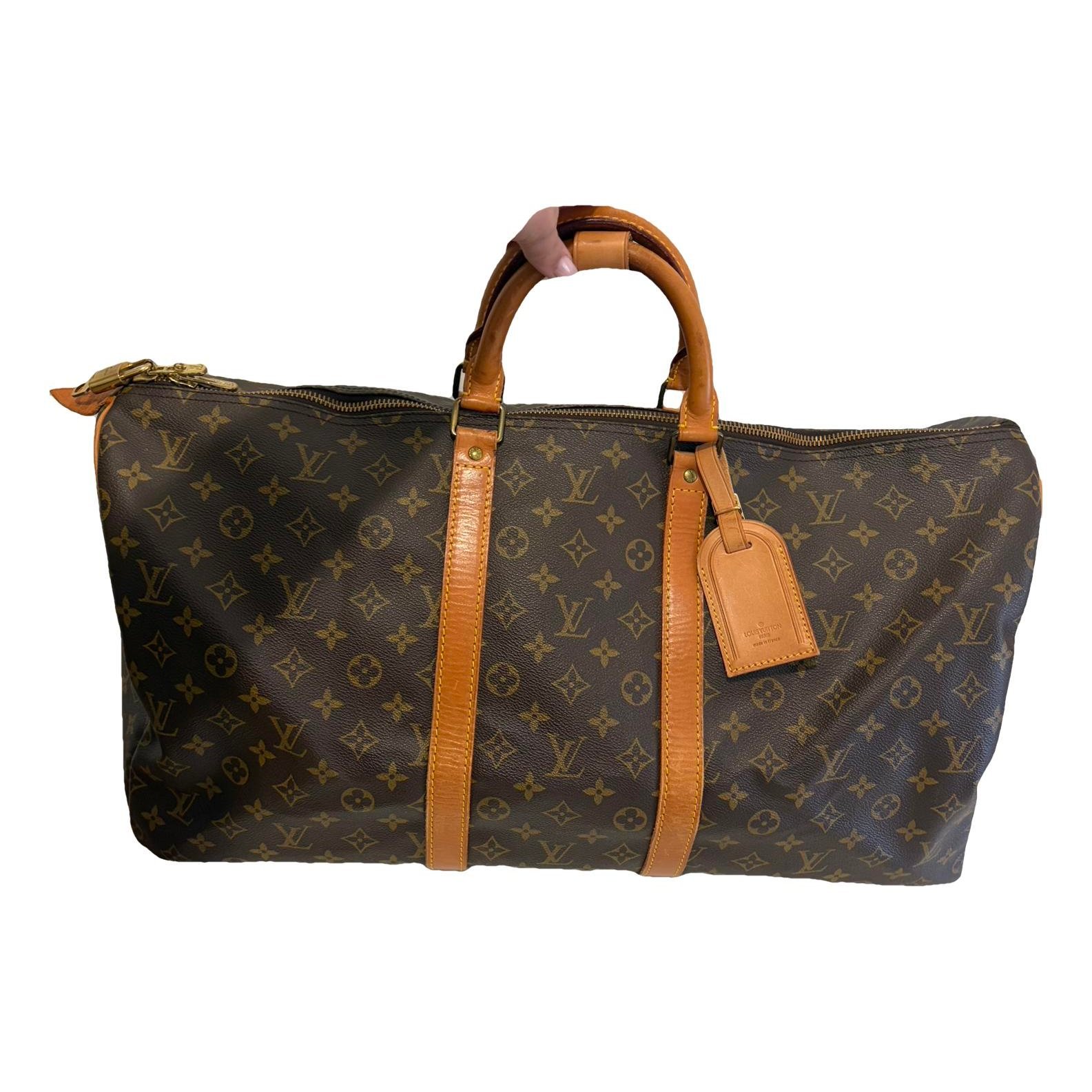 Keepall leather travel bag