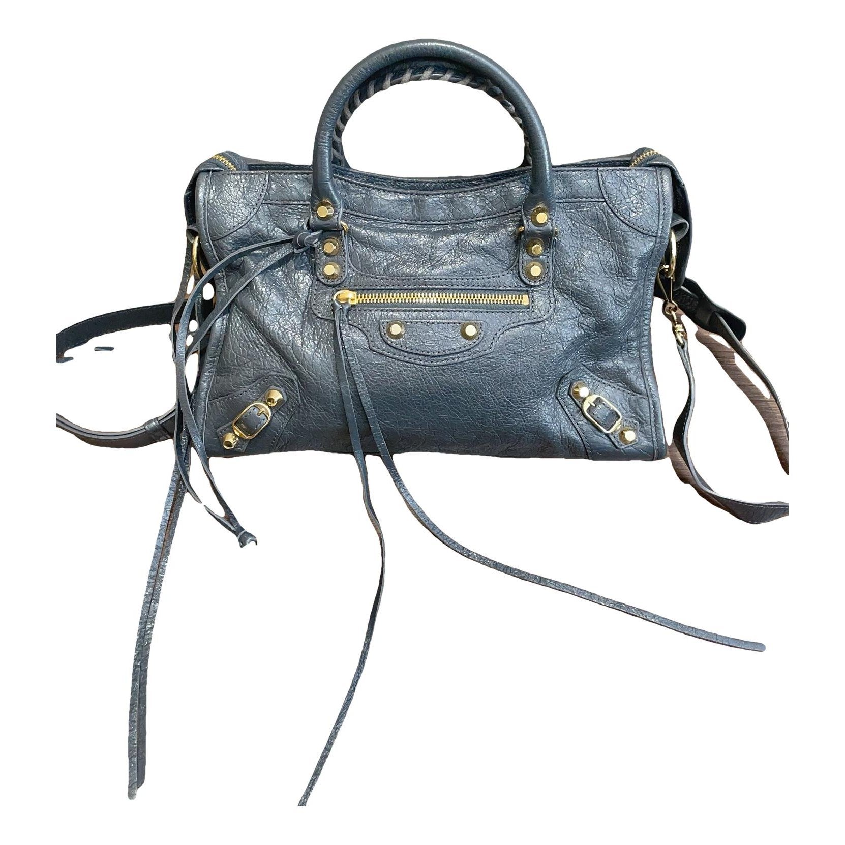 City leather handbag