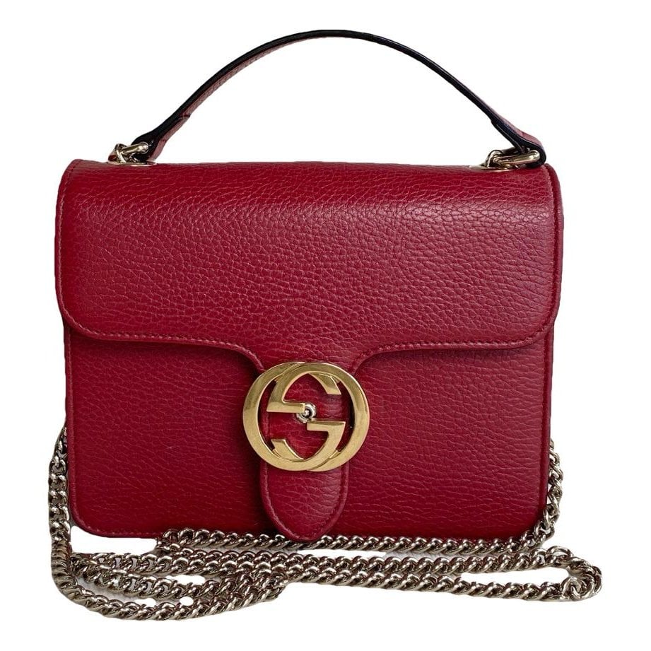 Interlocking leather handbag