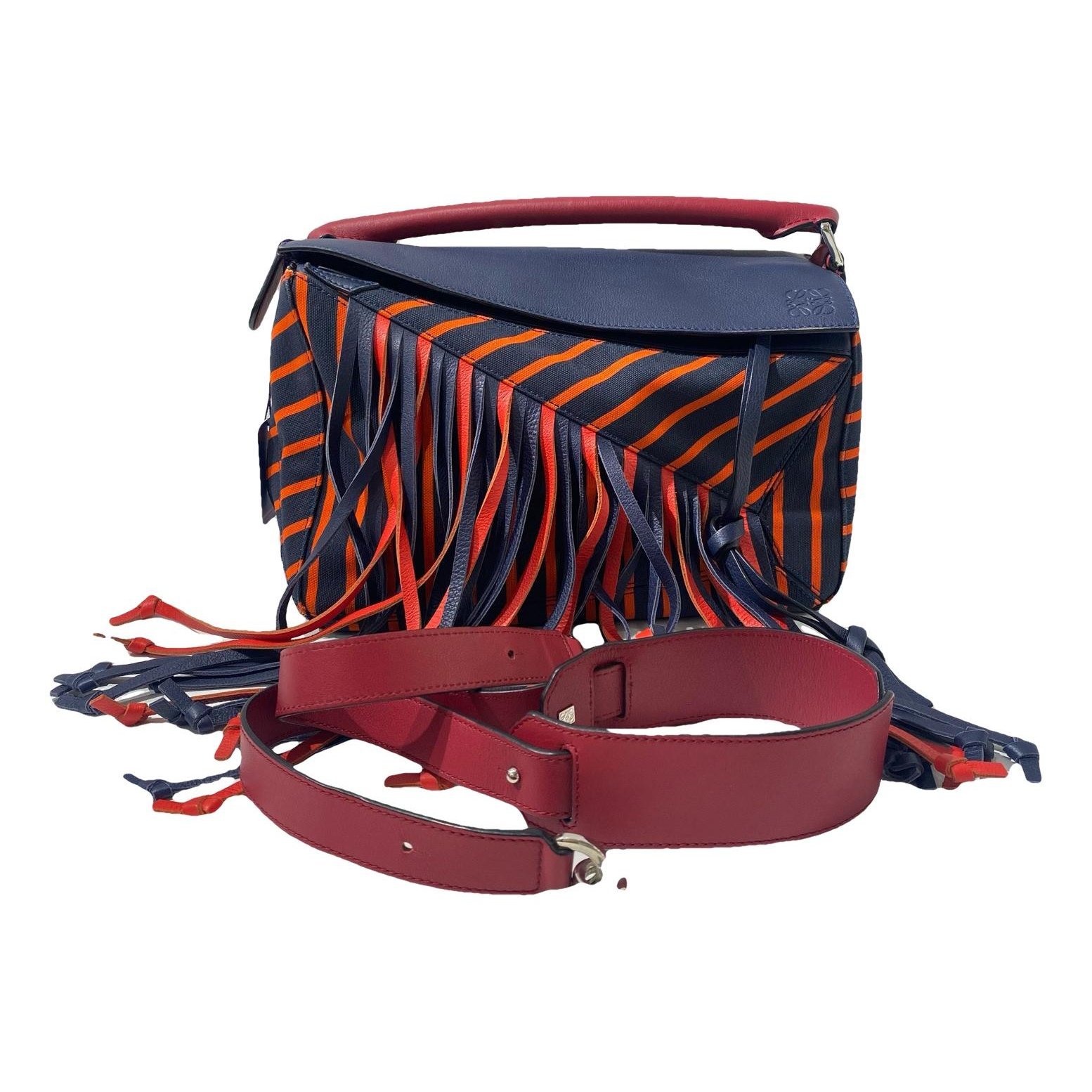 Puzzle leather handbag