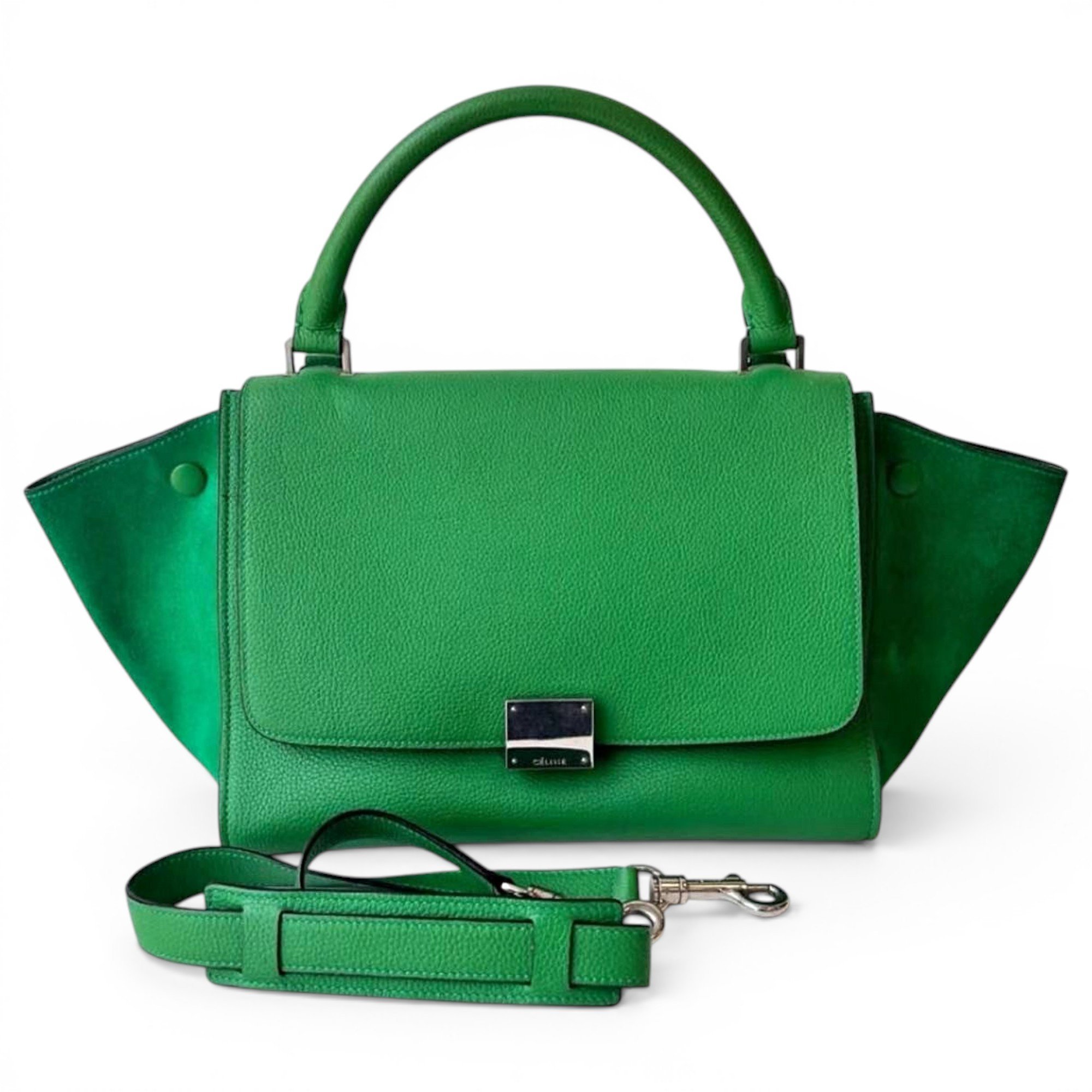 Trapèze leather handbag