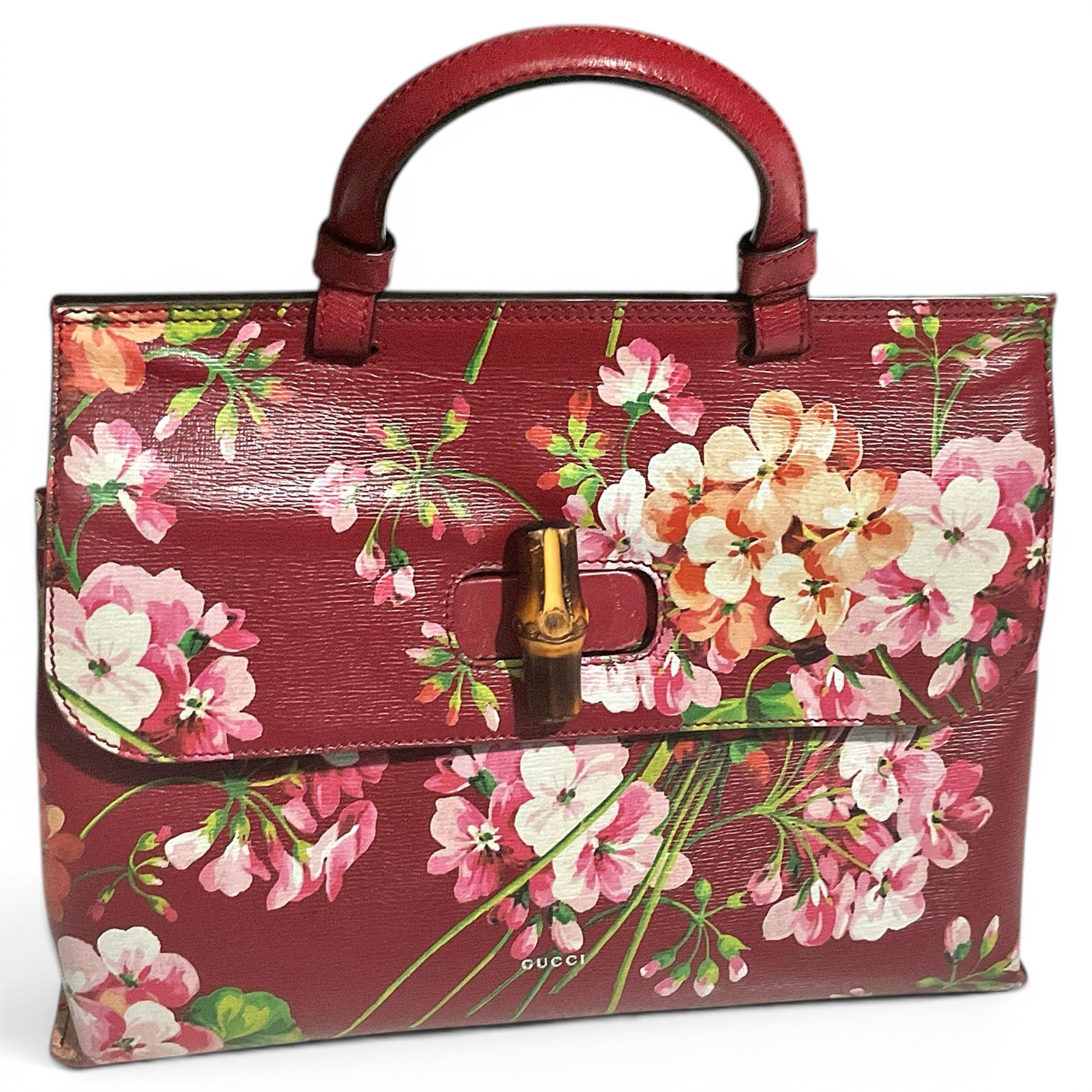 Bamboo Top Handle leather handbag