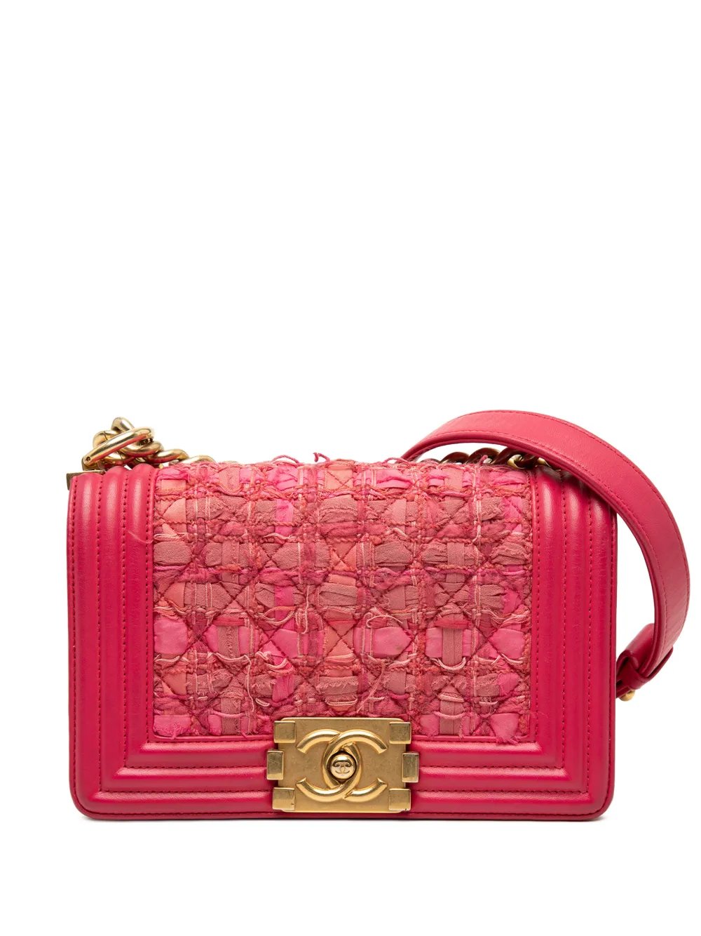 2016-2017 Mini Quilted Tweed and Lambskin Boy Flap crossbody bag