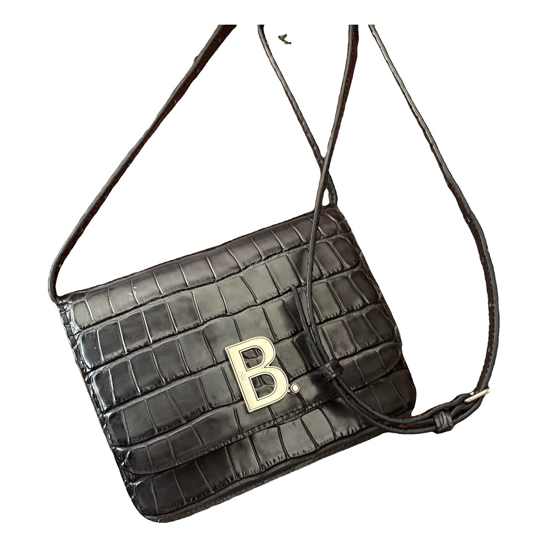 Balenciaga B leather crossbody bag