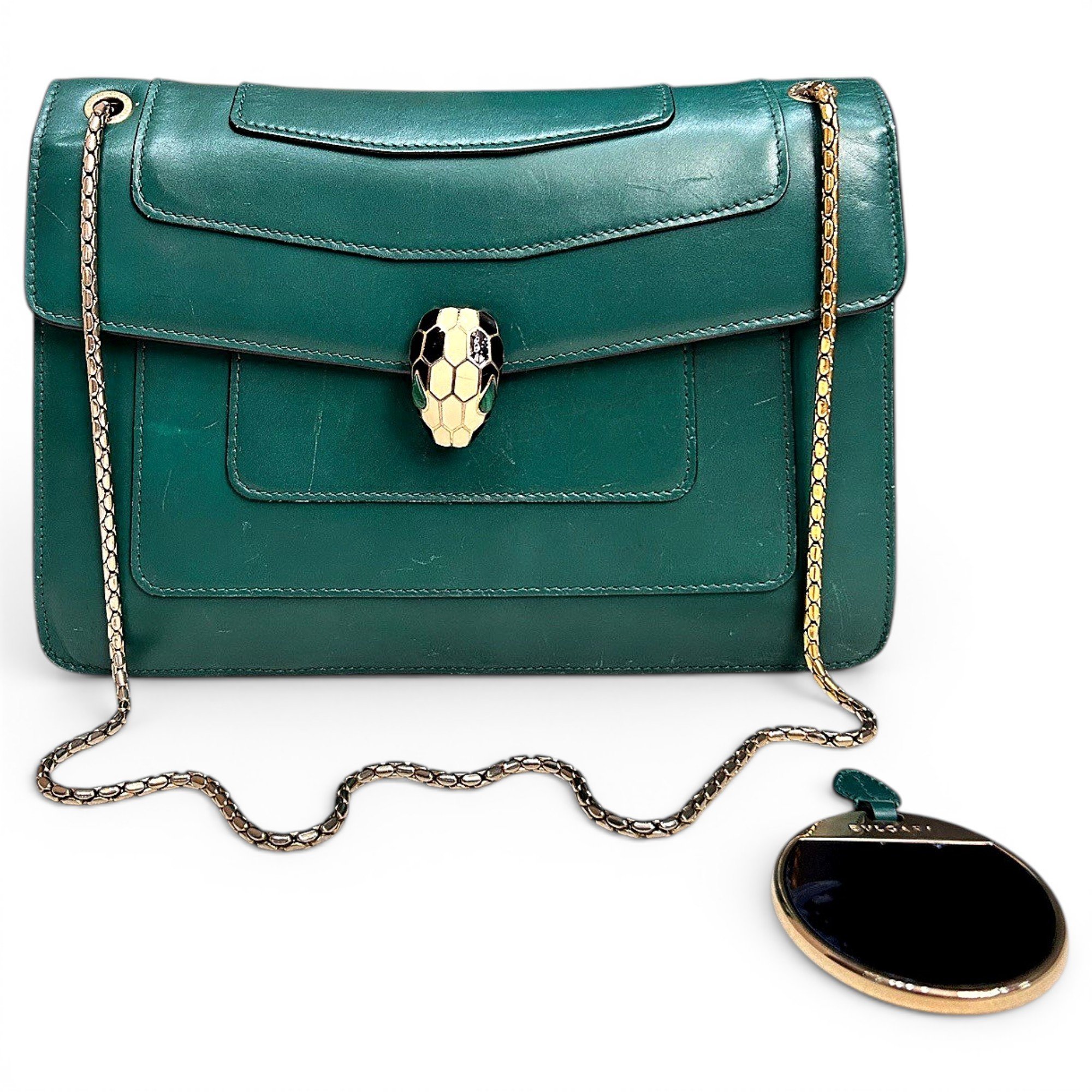 Serpenti leather handbag