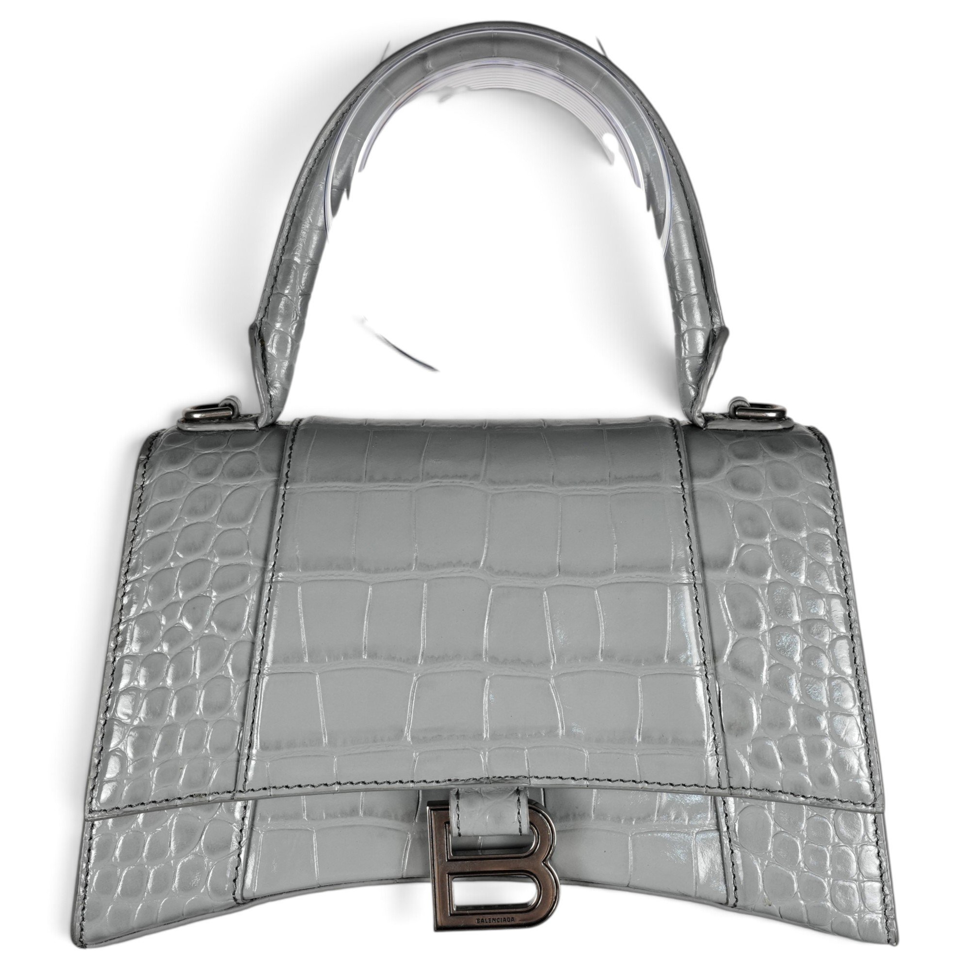 Hourglass leather handbag