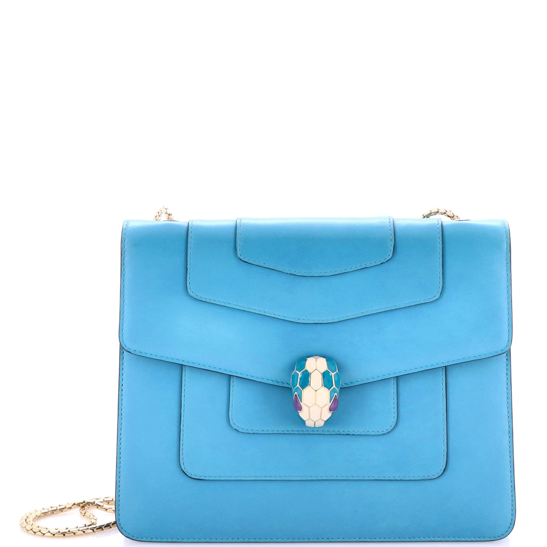 Bvlgari Serpenti Forever Square Shoulder Bag Leather Medium