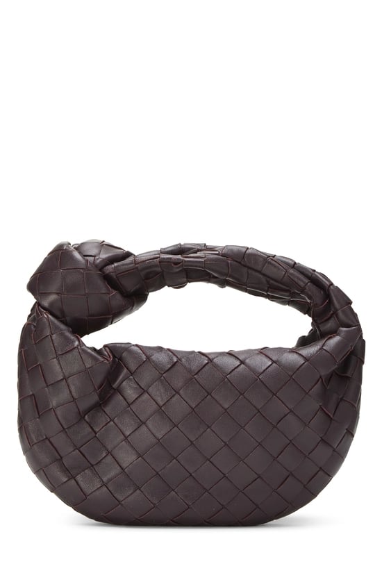 Burgundy Intrecciato Leather Jodie Mini