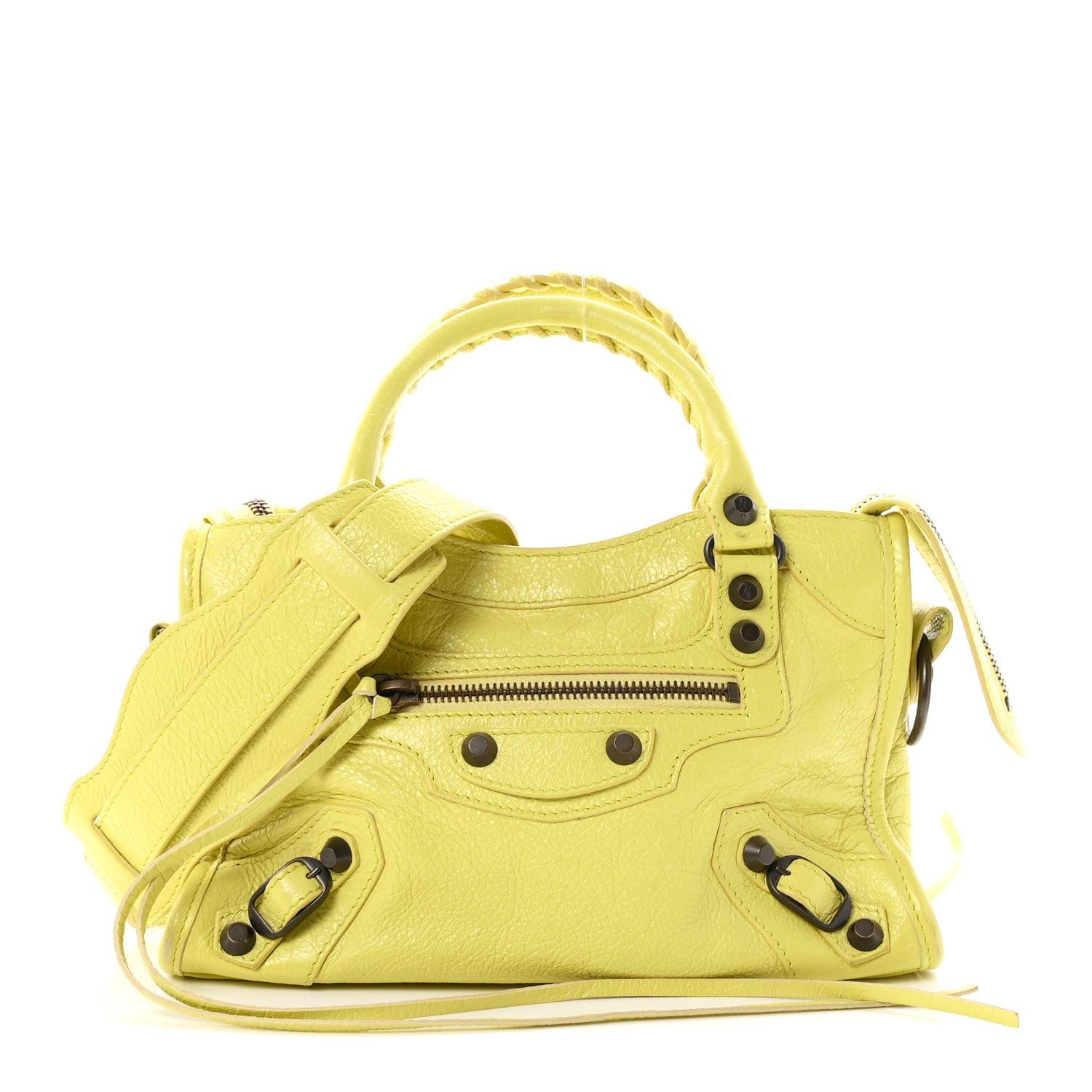 Balenciaga Agneau Classic Hardware Mini City Jaune Citronnade