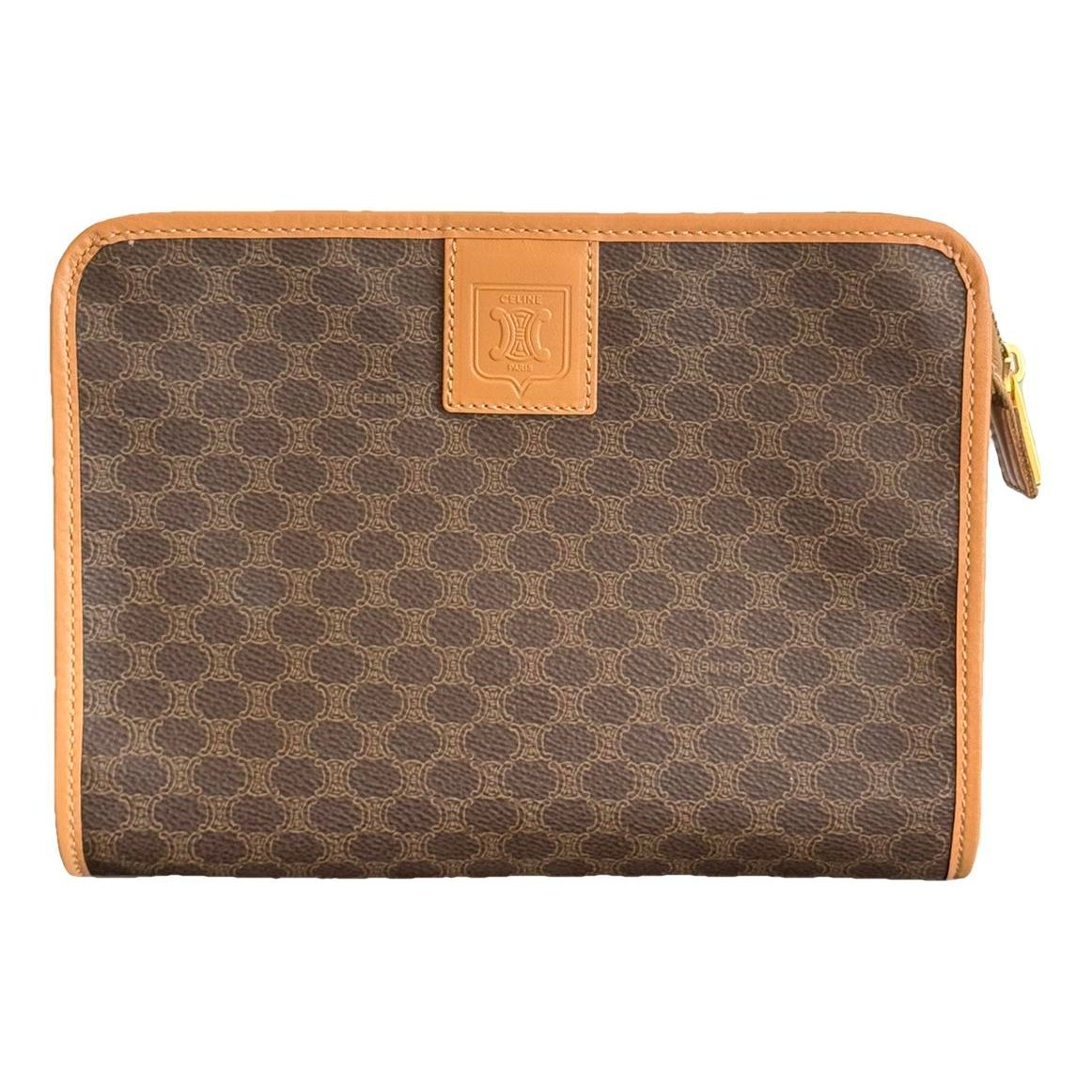 Triomphe Vintage leather clutch bag