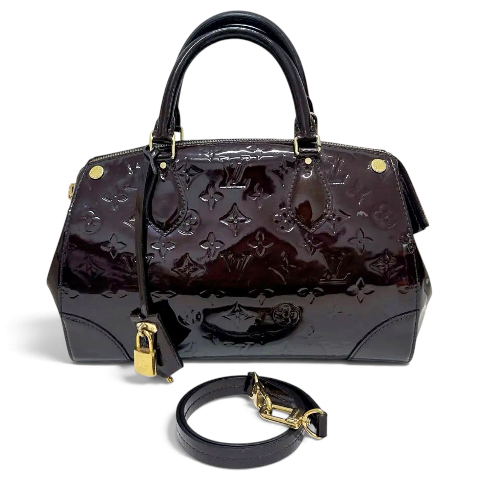 Sherwood patent leather handbag