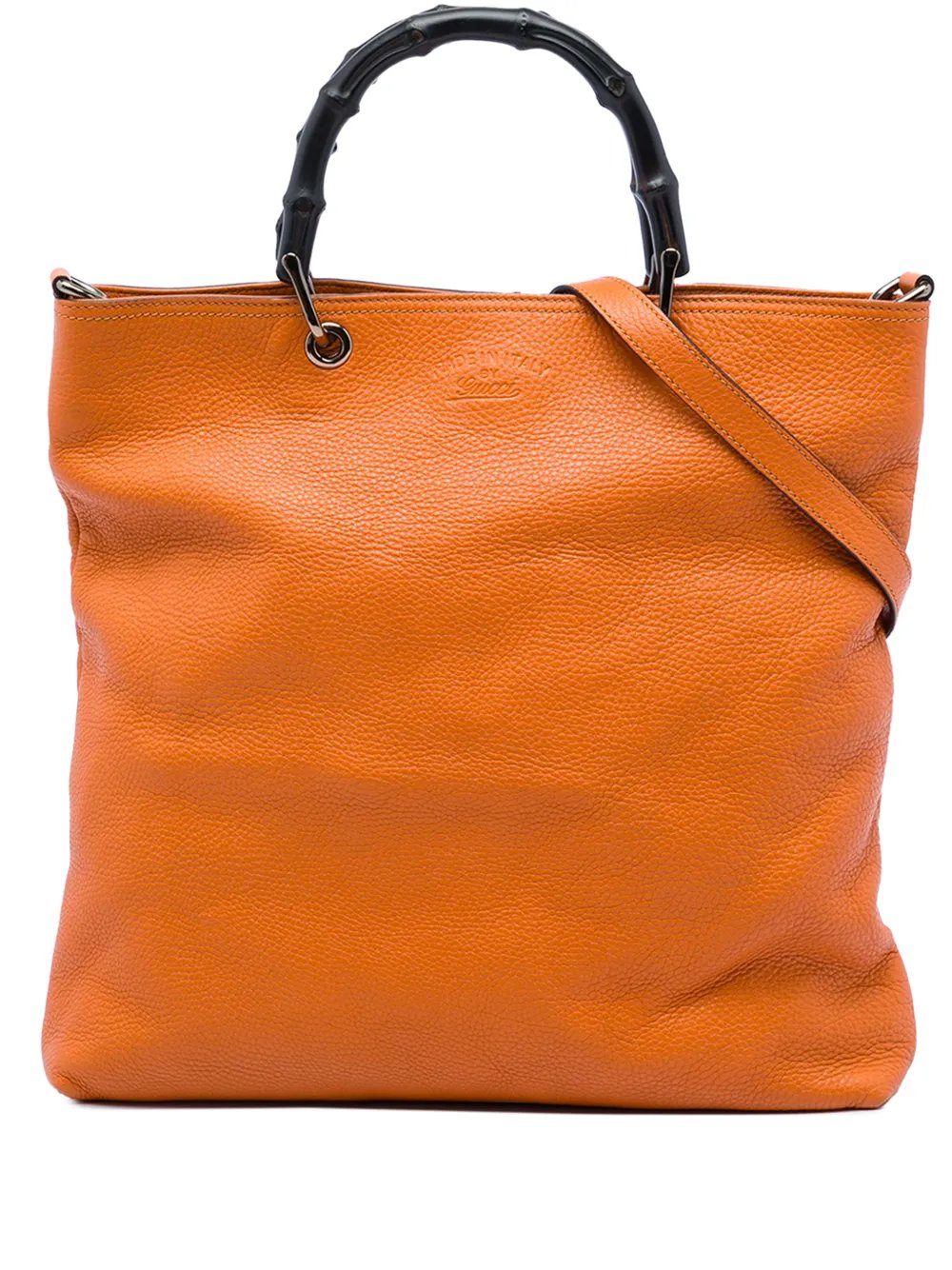 2016-2026 Tall Leather Bamboo Shopper Tote satchel