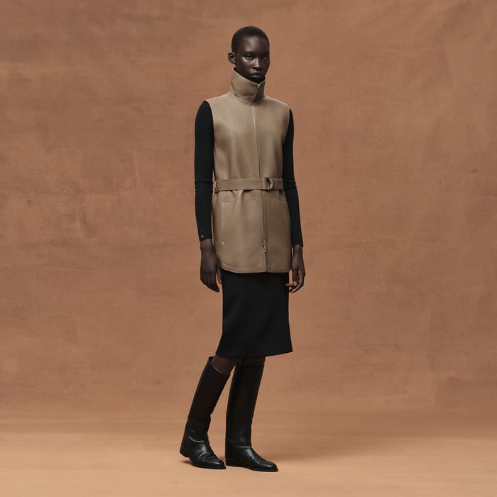Belted Long Vest