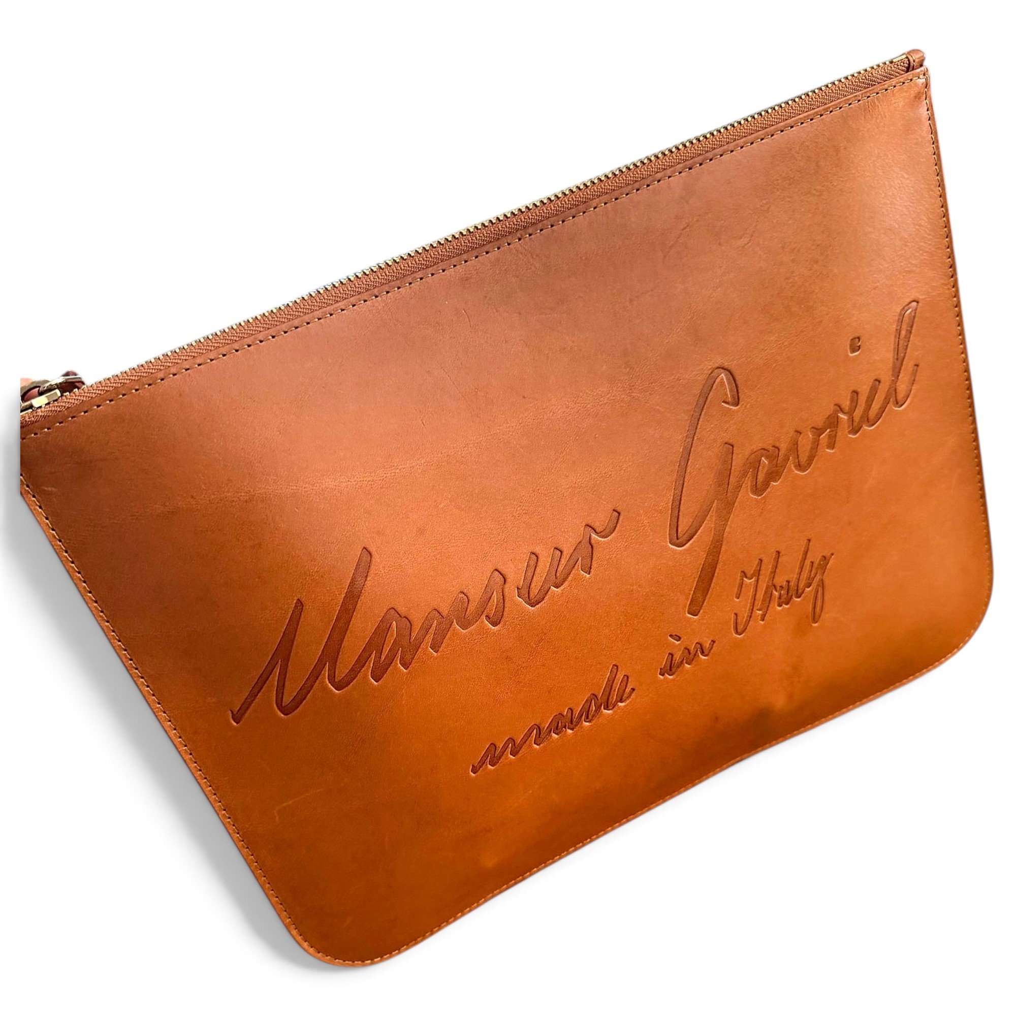 Leather clutch bag