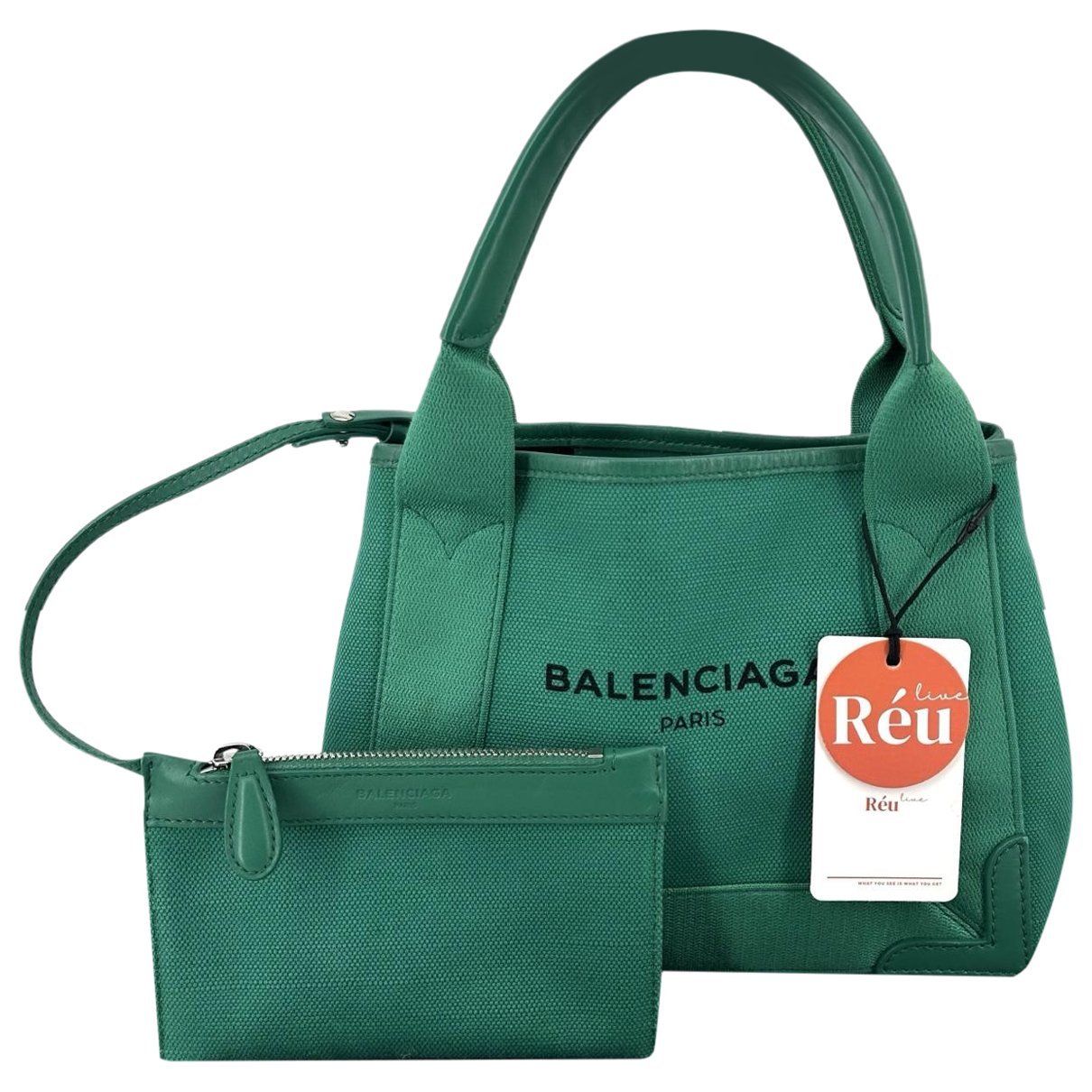 Navy cabas leather tote