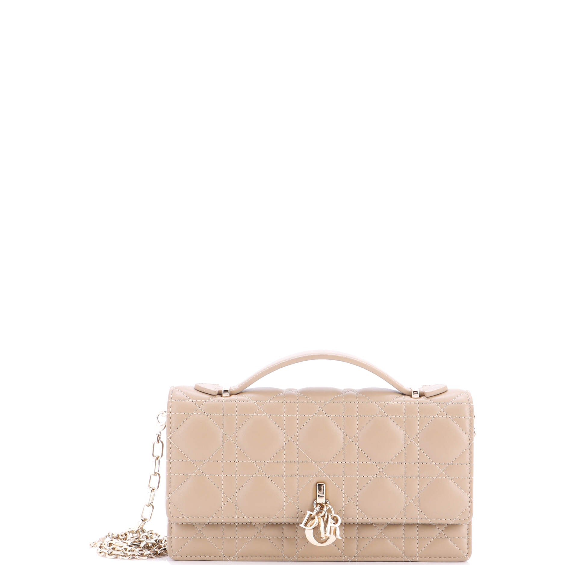 Dior My Dior Top Handle Flap Bag Cannage Quilt Lambskin Mini