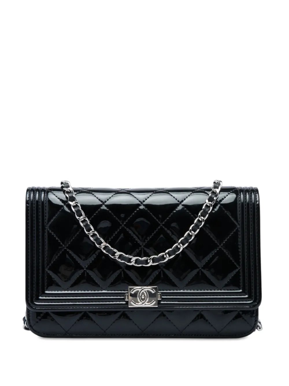 2014-2015 Quilted Patent Boy Wallet on Chain crossbody bag
