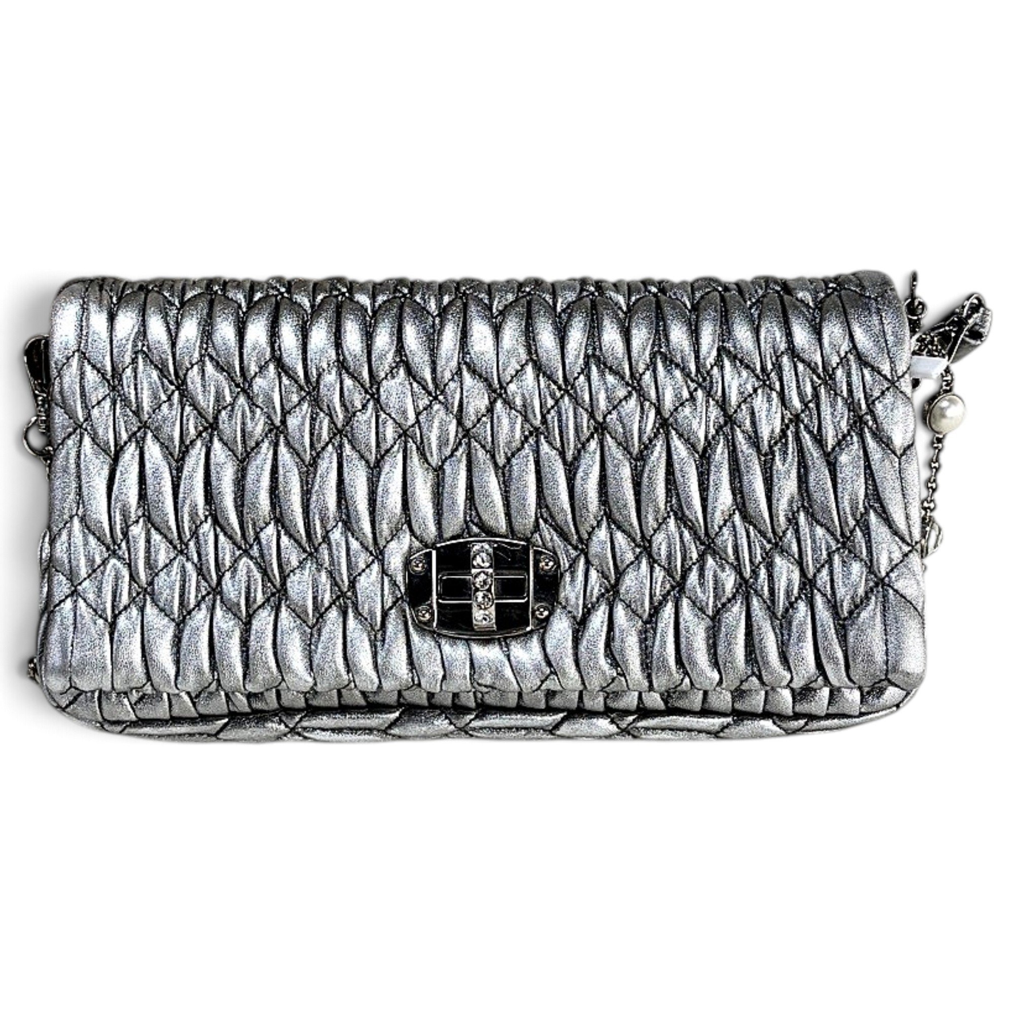 Miu Crystal leather handbag