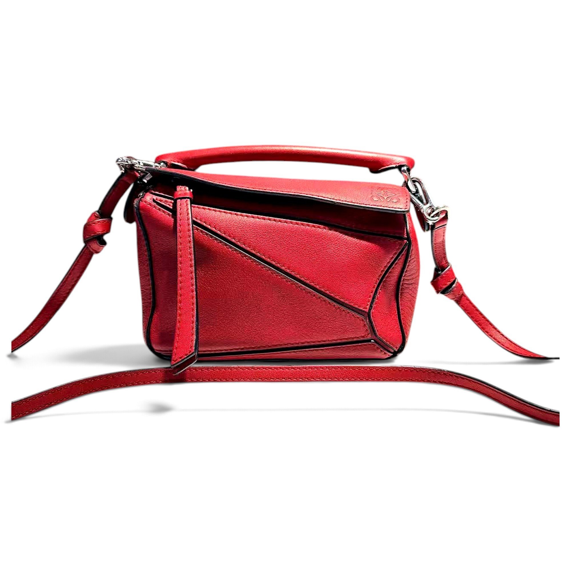 Puzzle leather handbag