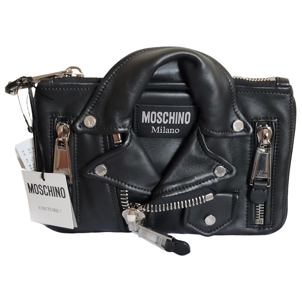 Biker leather handbag