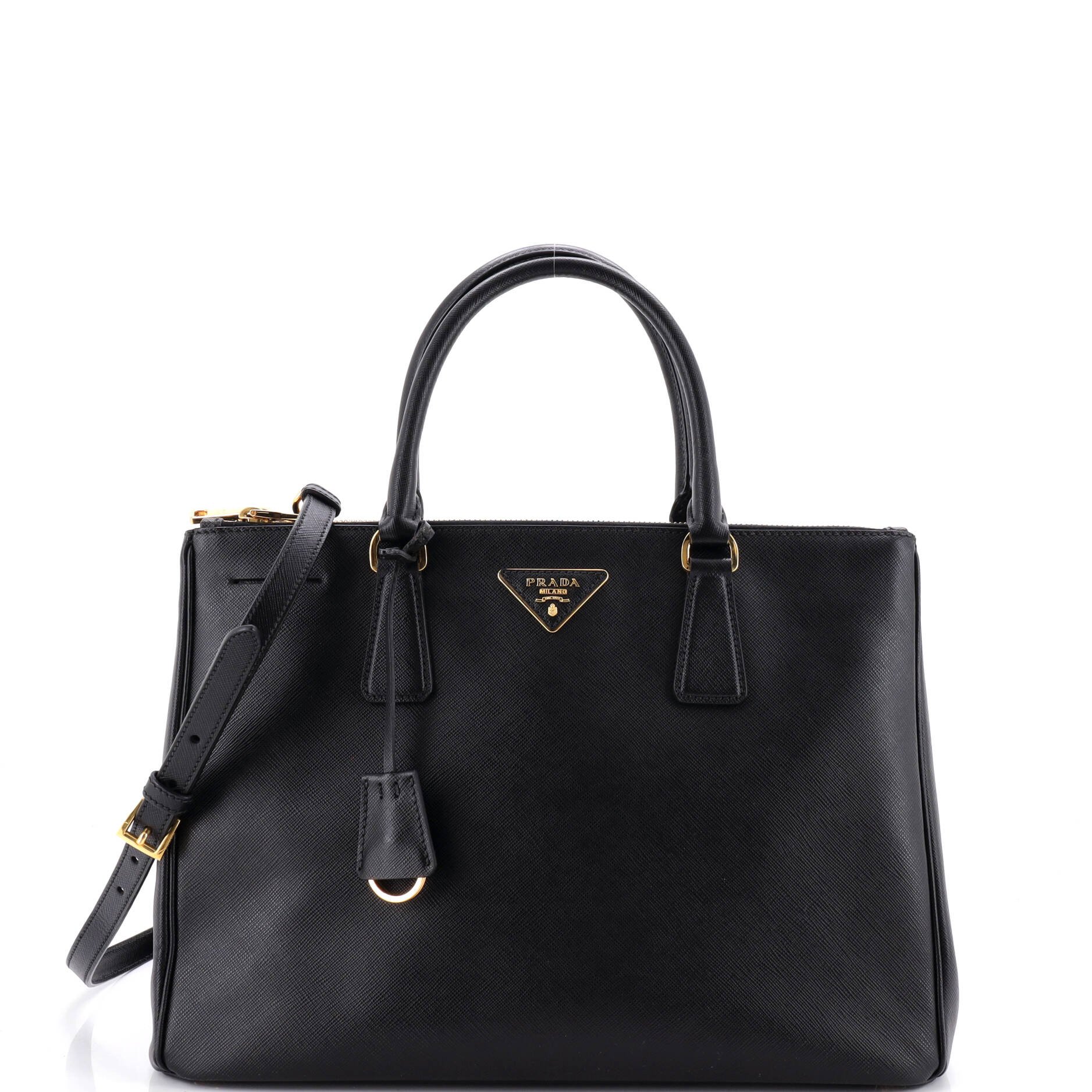 Double Zip Lux Tote Saffiano Leather Medium