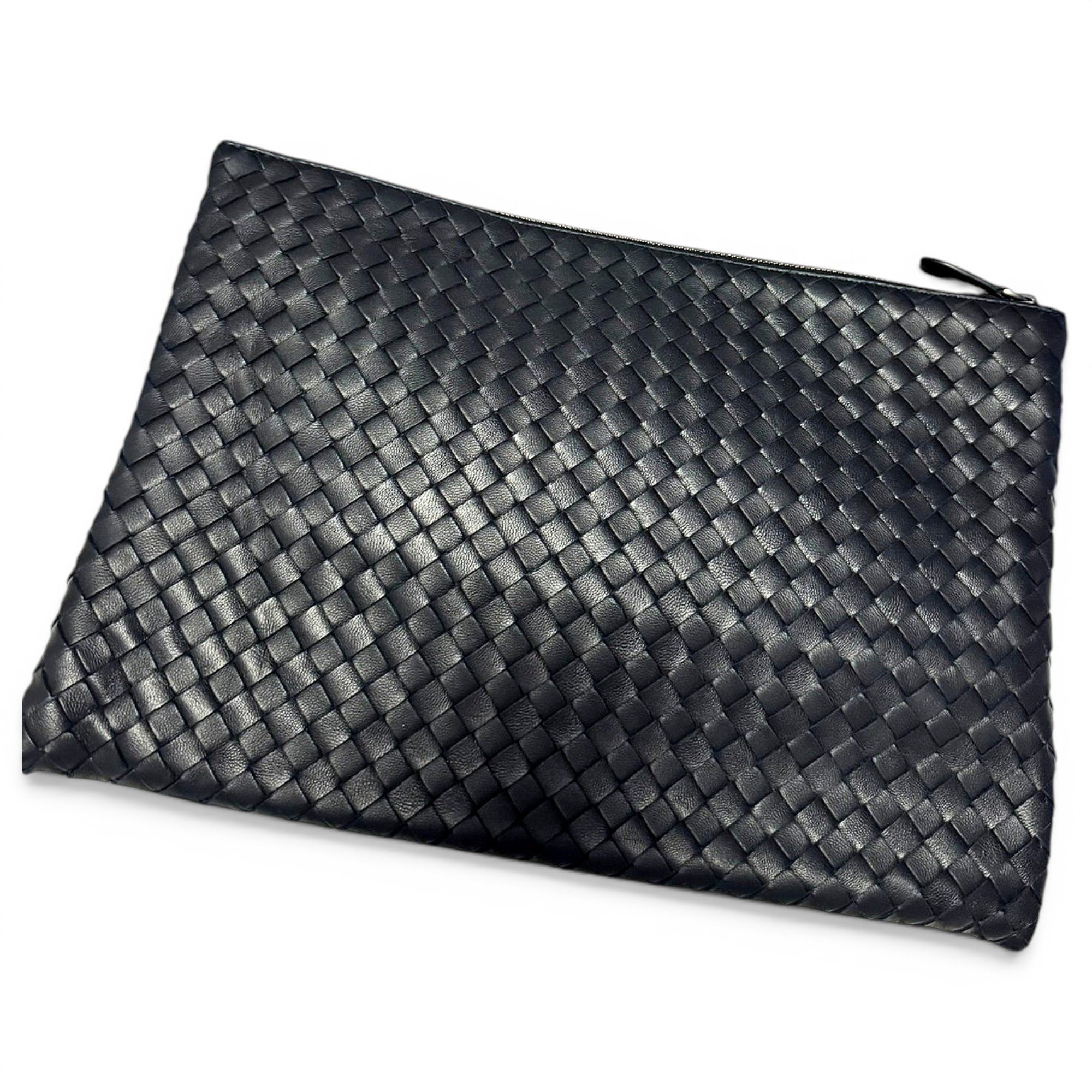 Leather clutch bag