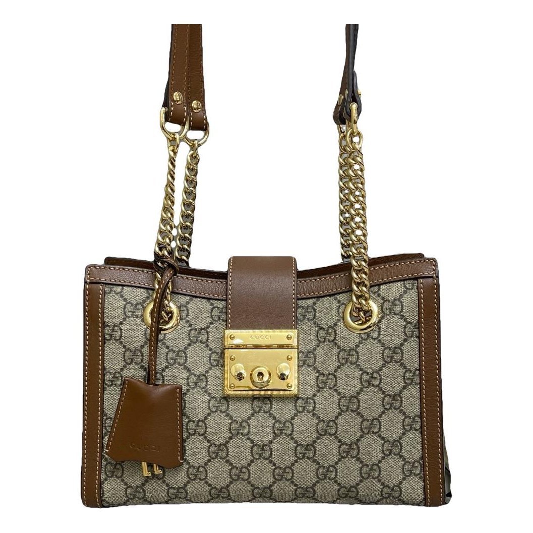 Padlock leather handbag