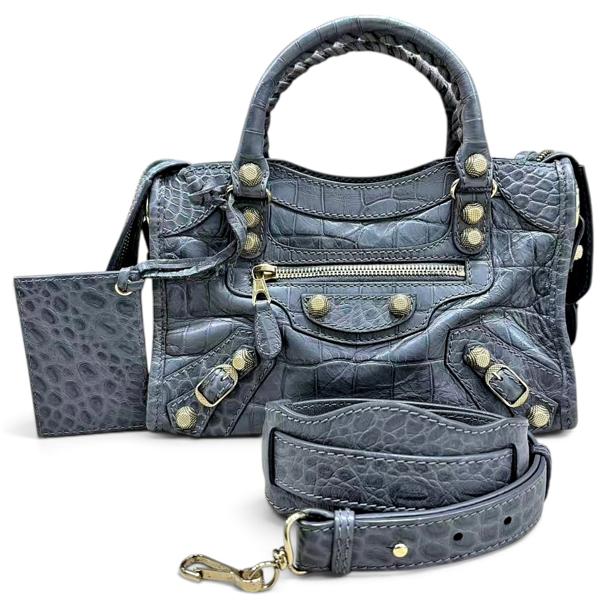 City leather handbag