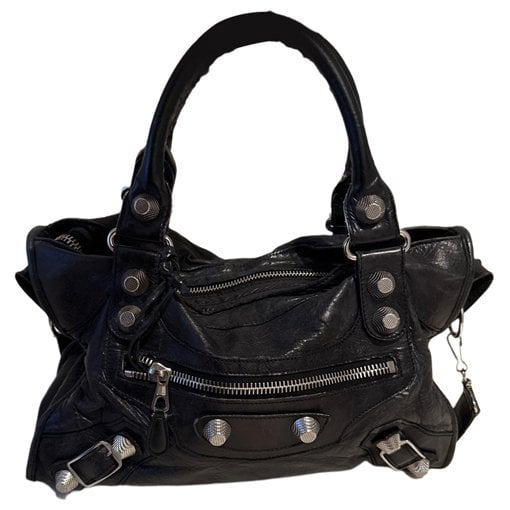 City leather handbag